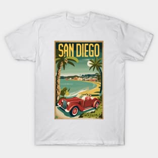 A Vintage Travel Art of San Diego - California - US T-Shirt